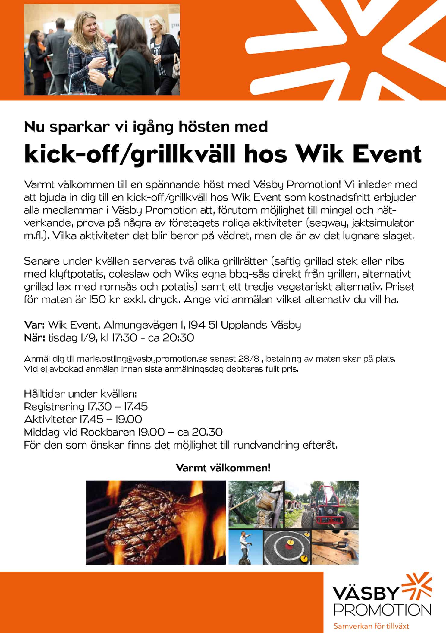 Läs mer om artikeln 2015-09-01— Kick-off och grillkväll på Wik Event