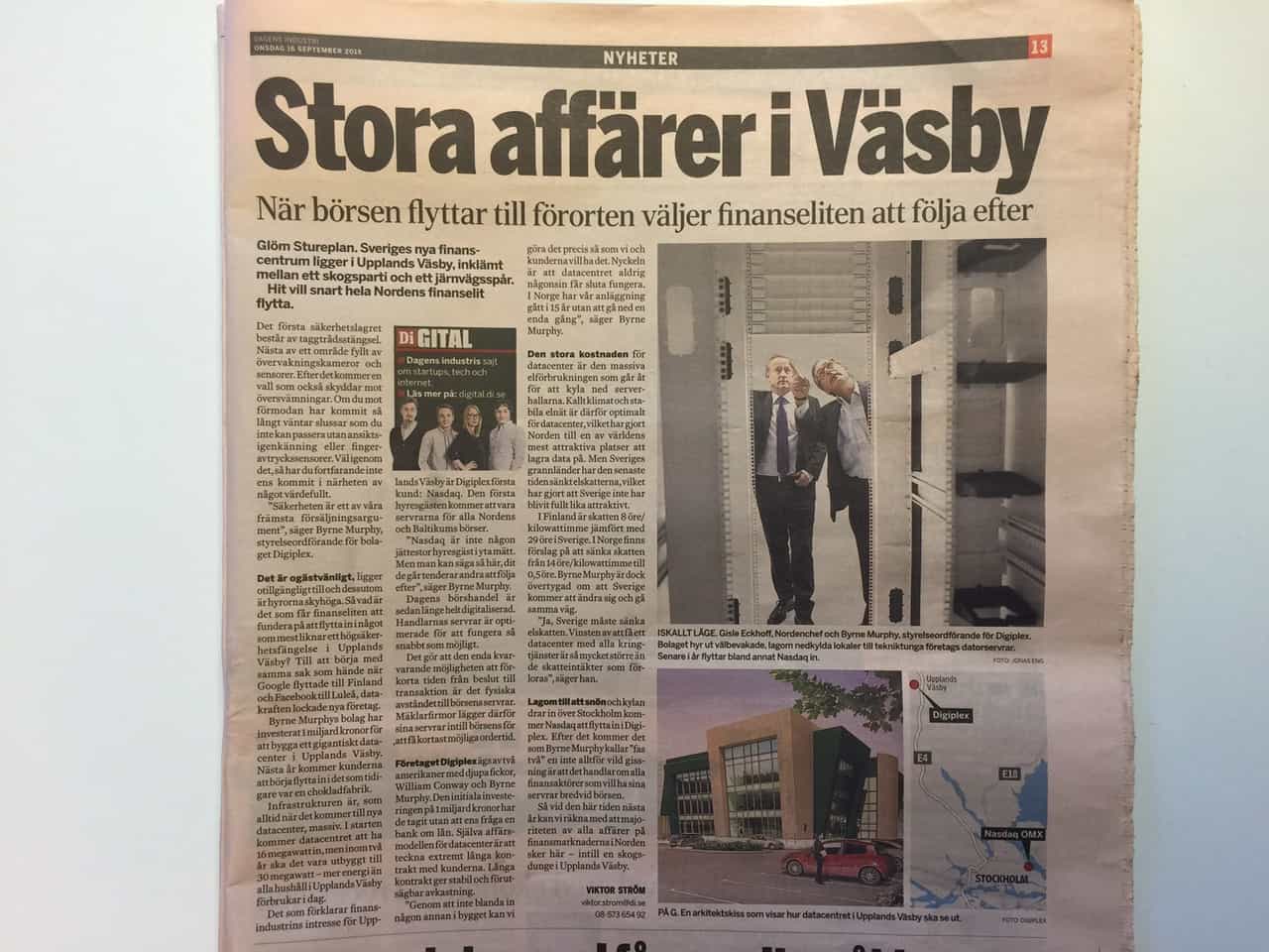 Läs mer om artikeln Sveriges nya finanscentrum ligger i Upplands Väsby