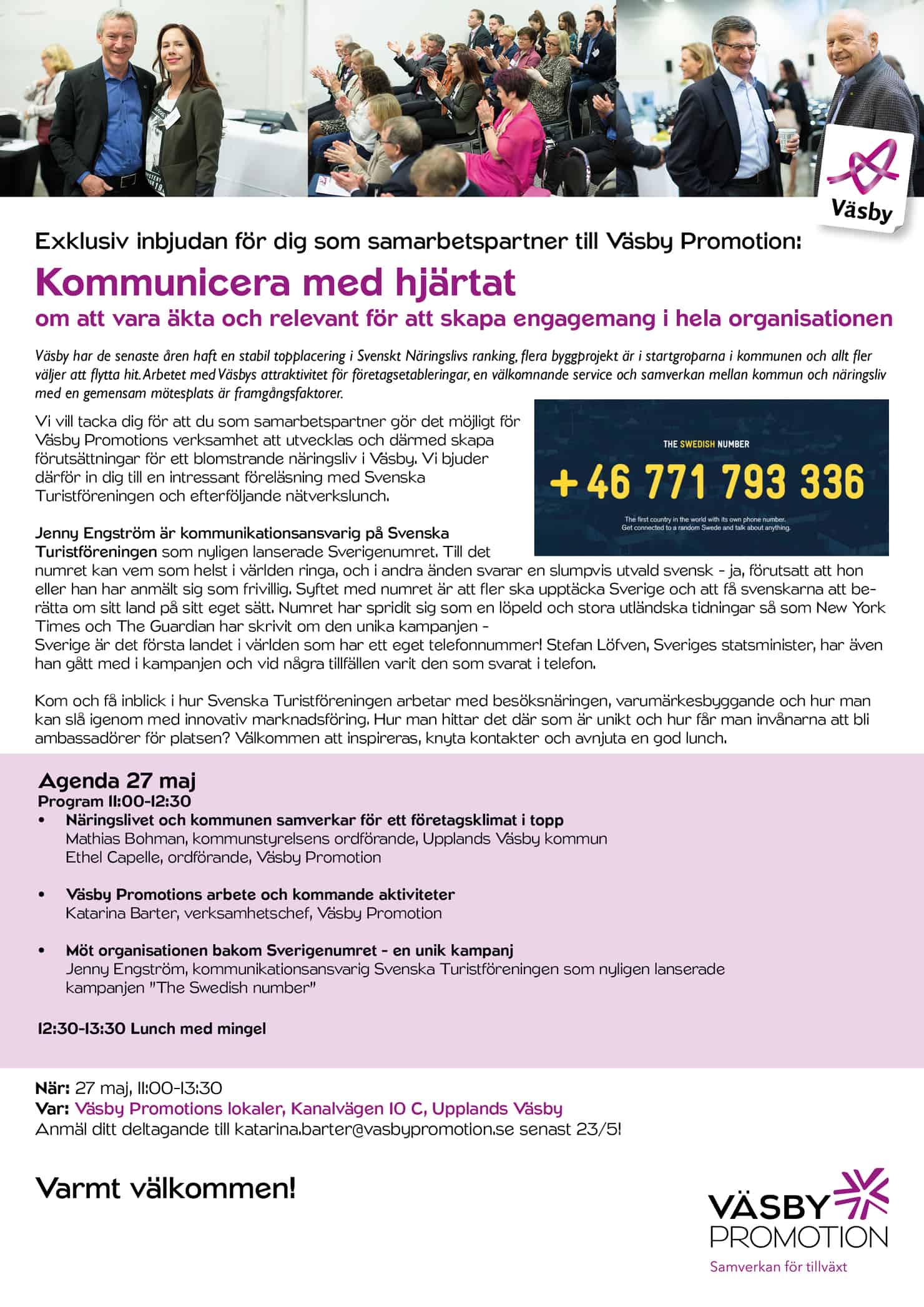 Läs mer om artikeln 2016-05-27— Samarbetspartnerträff "Sverigenumret"