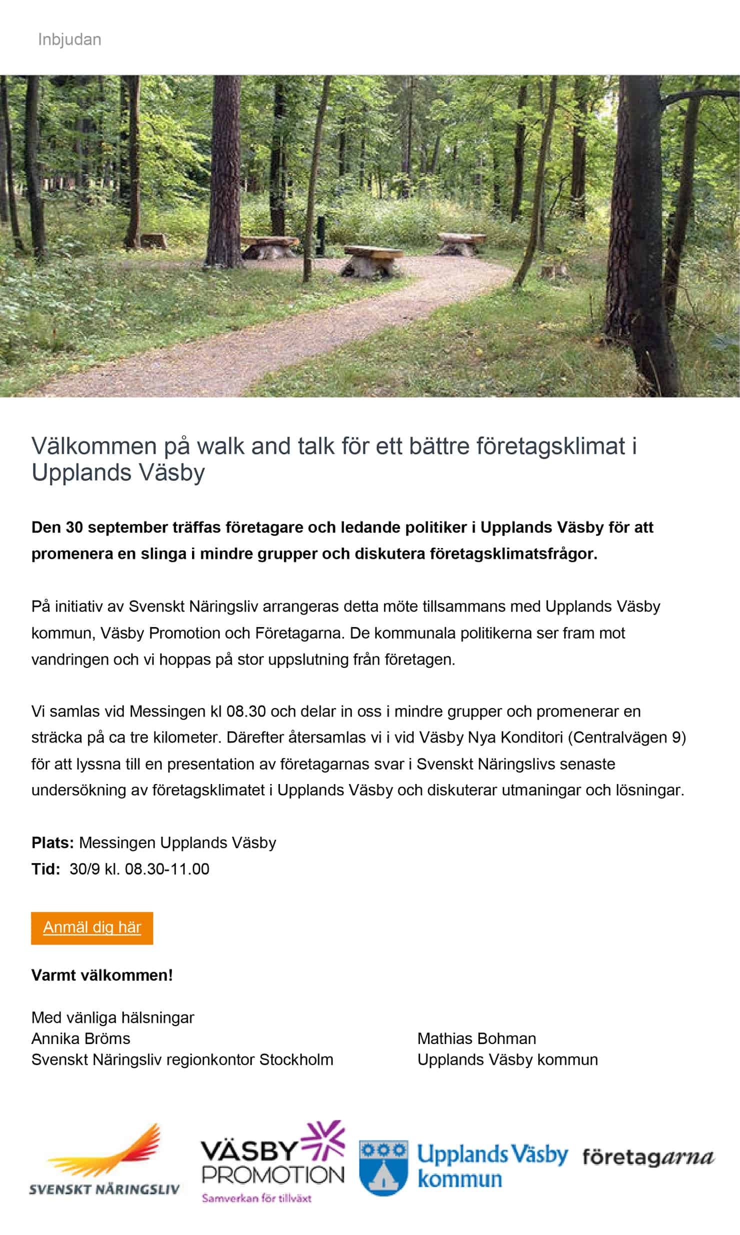 Läs mer om artikeln 2016-09-30 — Walk and talk med Svenskt Näringsliv